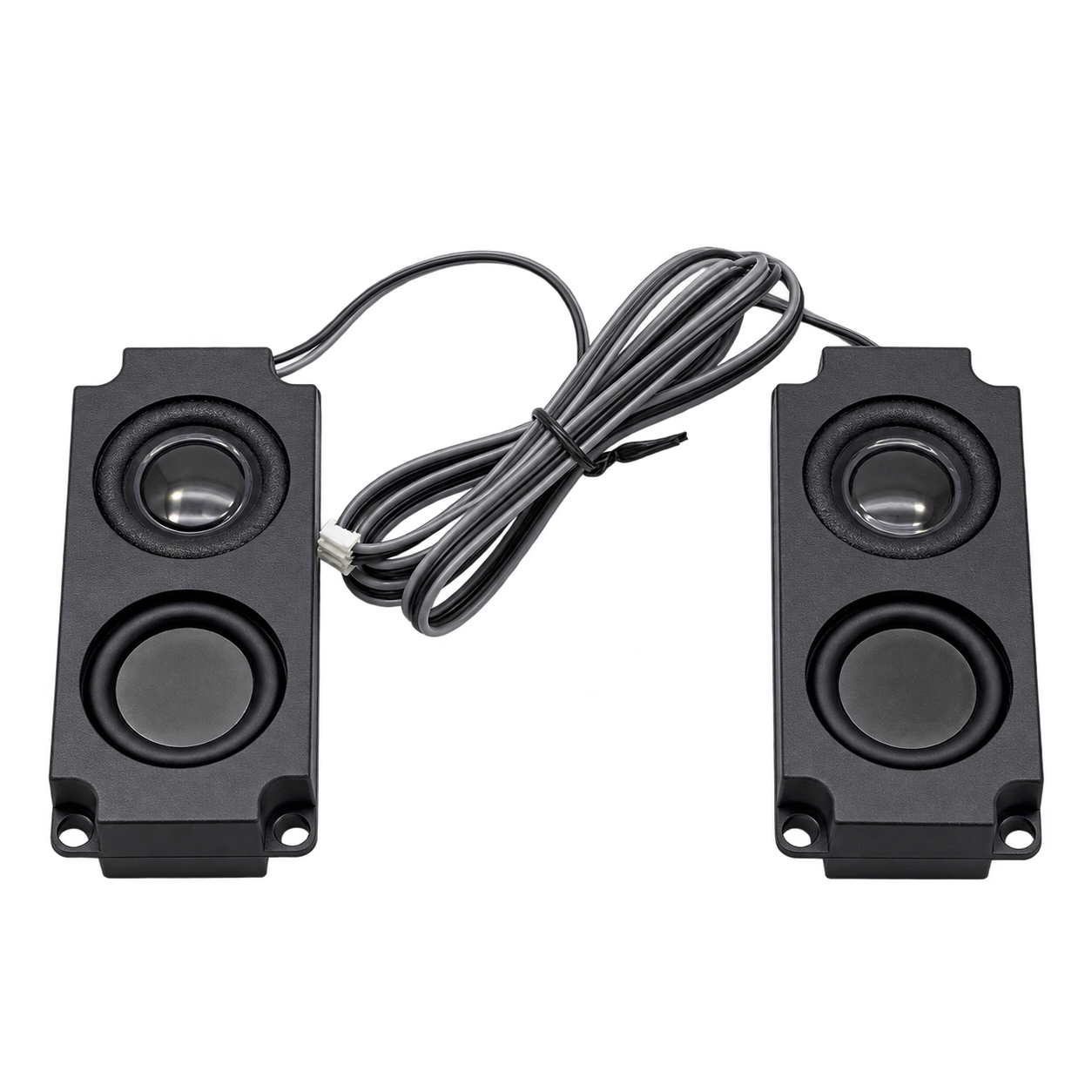 Monochrome cutout of the Waveshare 8 ohm 5 watt connected speaker pair